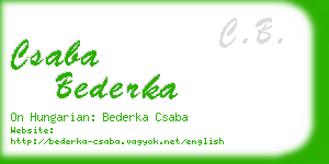 csaba bederka business card